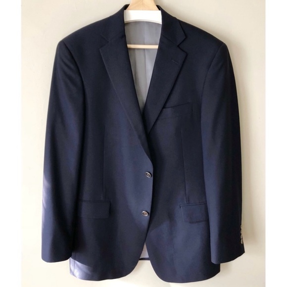 Hart Schaffer Marx • 41R • Navy Sport Two Button Sport Coat